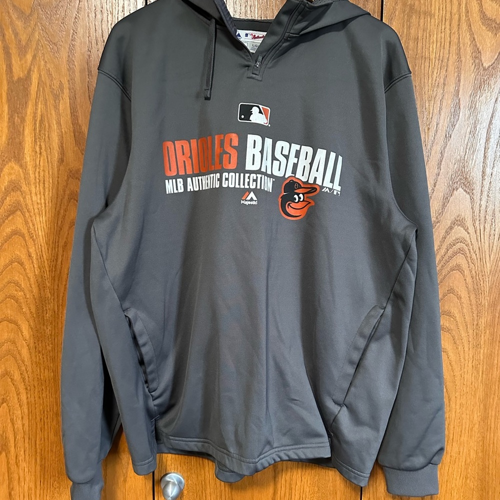 MLB Baltimore Orioles Gray Zip-Up Hoodie